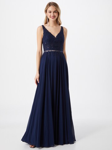 mascara Evening Dress 'TULLE' in Blue: front