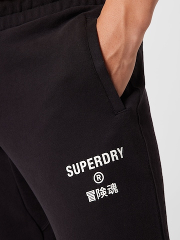 Superdry - Tapered Calças em preto