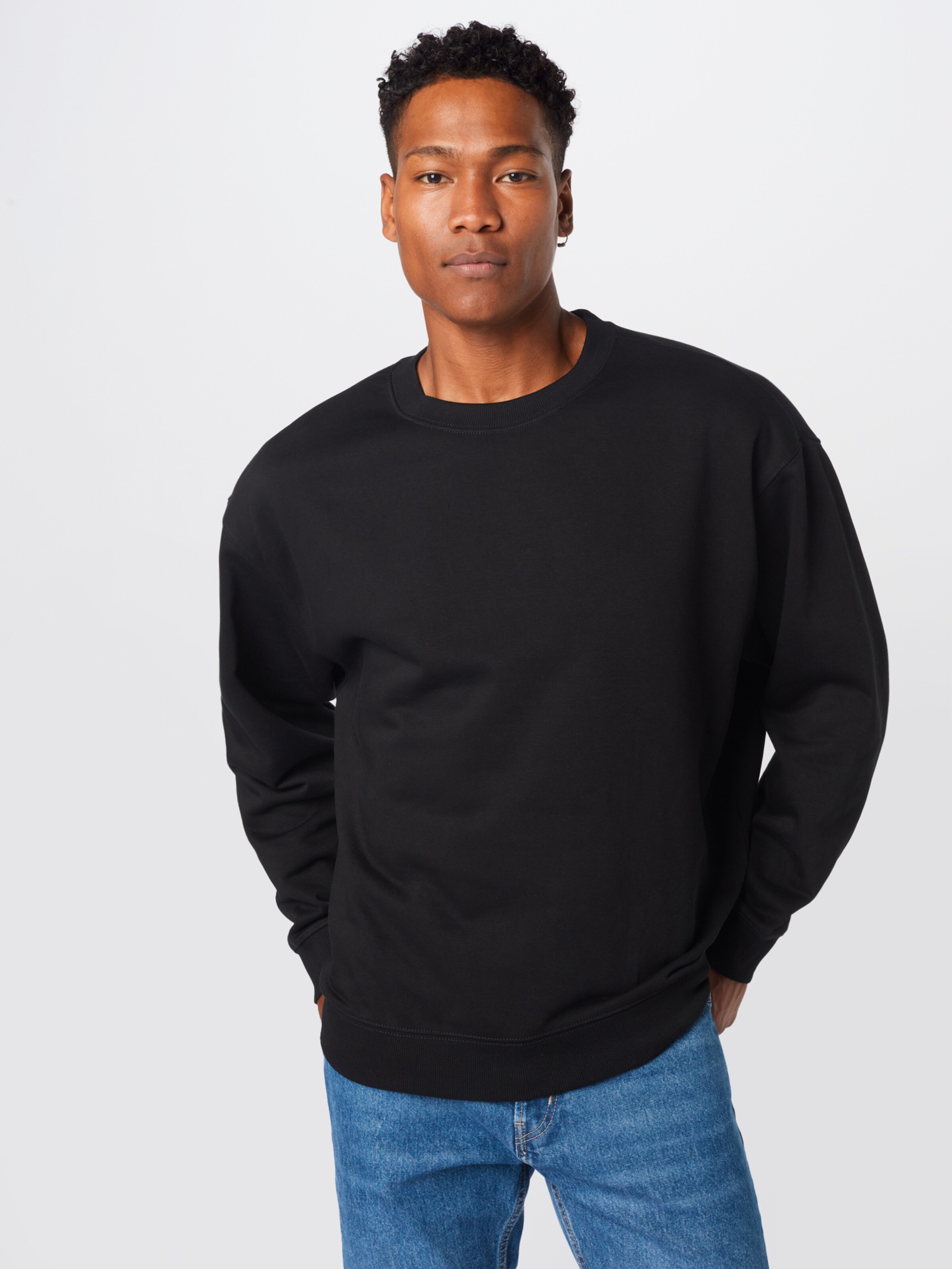 Männer Sweat WEEKDAY Sweatshirt in Schwarz - BJ62309 Männer Sweat WEEKDAY Sweatshirt in Schwarz - BJ62309