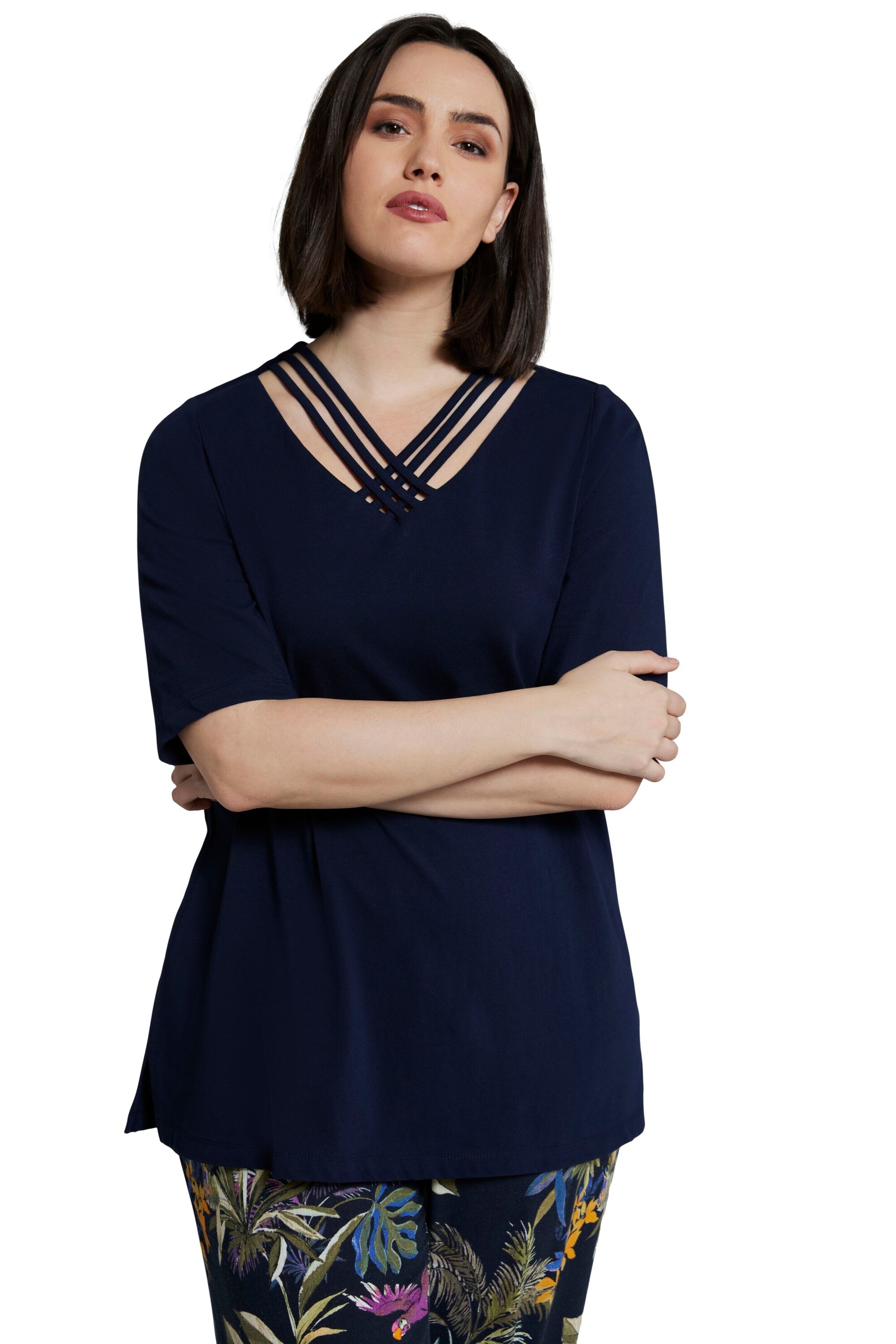 Frauen Shirts & Tops Ulla Popken T-Shirt in Marine - TU09680 Frauen Shirts & Tops Ulla Popken T-Shirt in Marine - TU09680