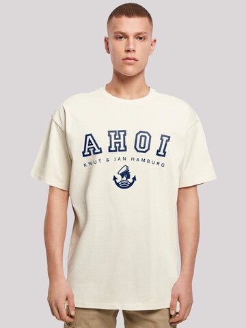 T-Shirt 'Ahoi Knut & Jan Hamburg' F4NT4STIC en beige : devant