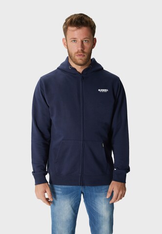 Oldskull Zip-Up Hoodie 'Basic Osk Logo' in Blue: front