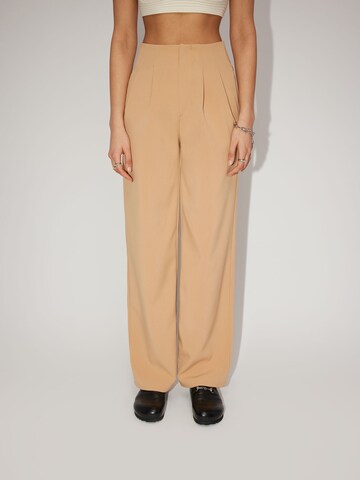 LeGer by Lena Gercke Wide leg Pleat-front trousers 'Shanice' in Beige: front