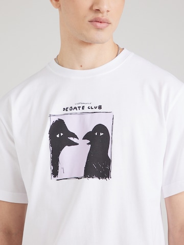 Cleptomanicx T-Shirt 'Debate Club' in Weiß