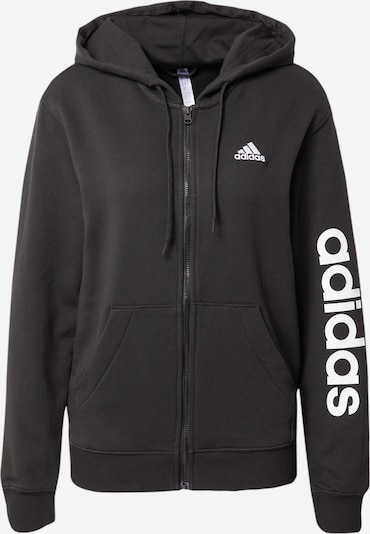 ADIDAS SPORTSWEAR Sports sweat jacket 'Essentials' in Black / White, Item view