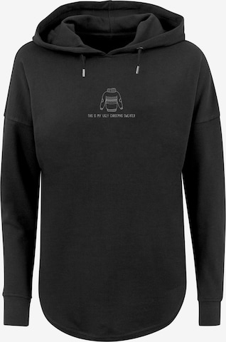 Sweat-shirt 'this is my uglchristmas sweater Weihnachten' F4NT4STIC en noir : devant
