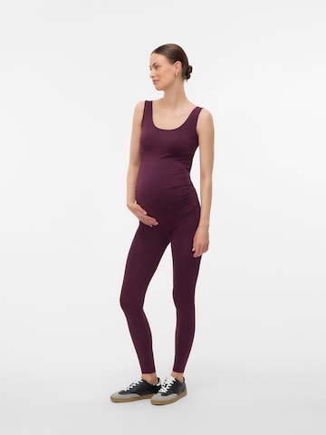 Skinny Leggings 'MLTIA JEANNE' de la MAMALICIOUS pe roșu