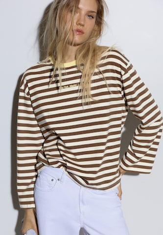Pull&Bear Shirt 'PACIFIC' in Braun: Vorderseite