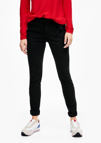 s.Oliver Skinny Jeans 'Izabell' in Zwart: voorkant