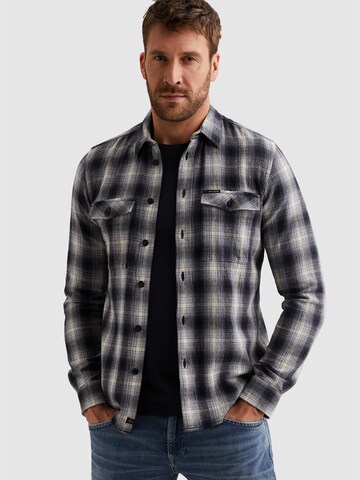 PME Legend Regular fit Skjorta 'Shirt with chest pockets and stitching details' i grå: framsida