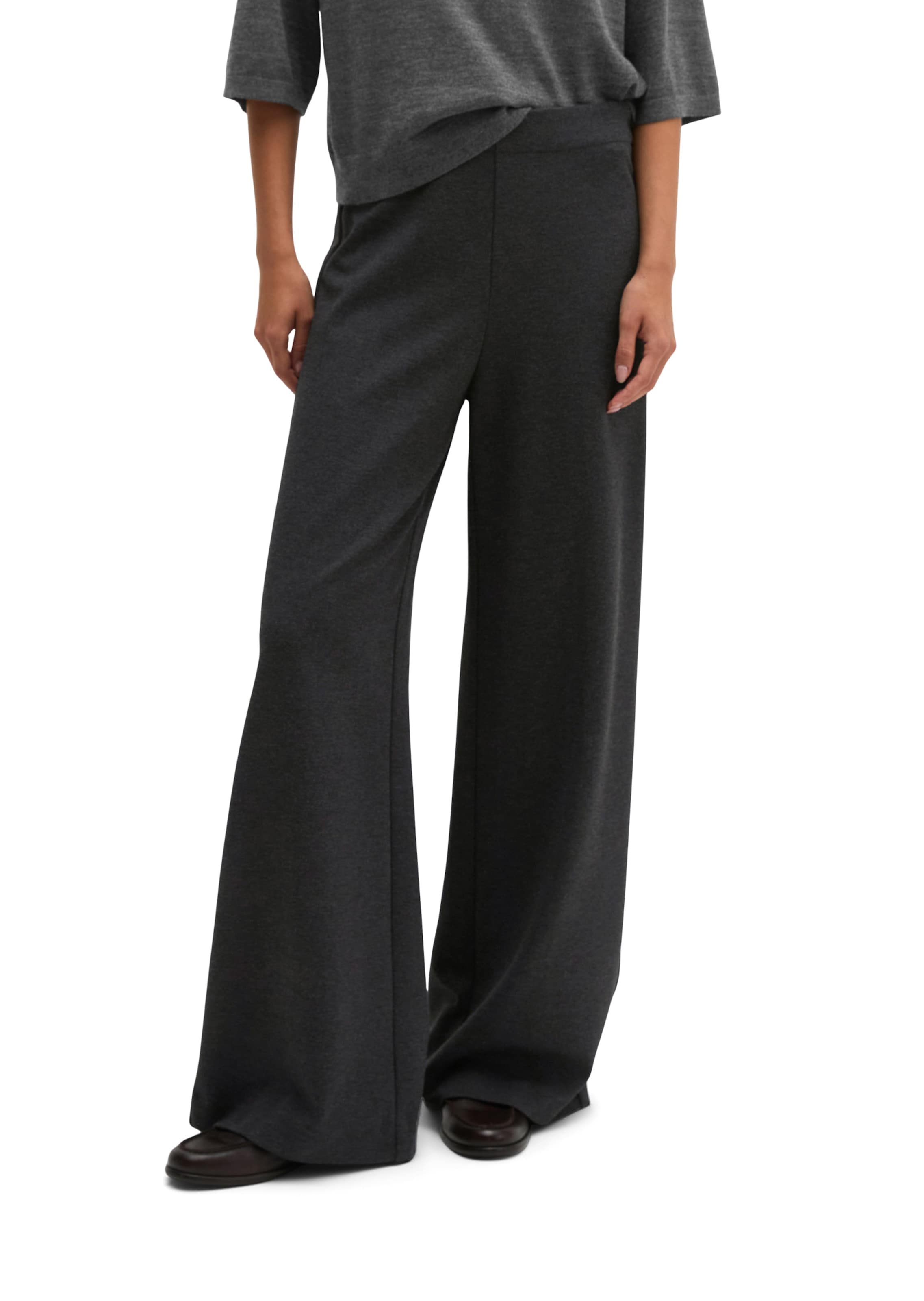 Marc O'Polo Wide leg Broek 'Model Margo' in Grijs