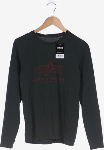 ALPHA INDUSTRIES Langarmshirt S in Grün: predná strana