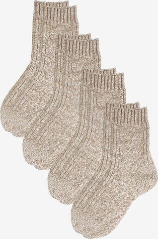 ROGO Socks 'Norweger' in Beige: front