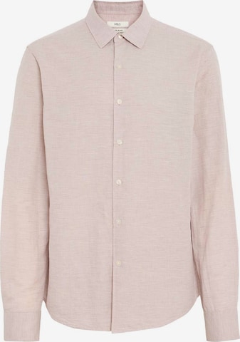 Marks & Spencer Button Up Shirt in Pink: front
