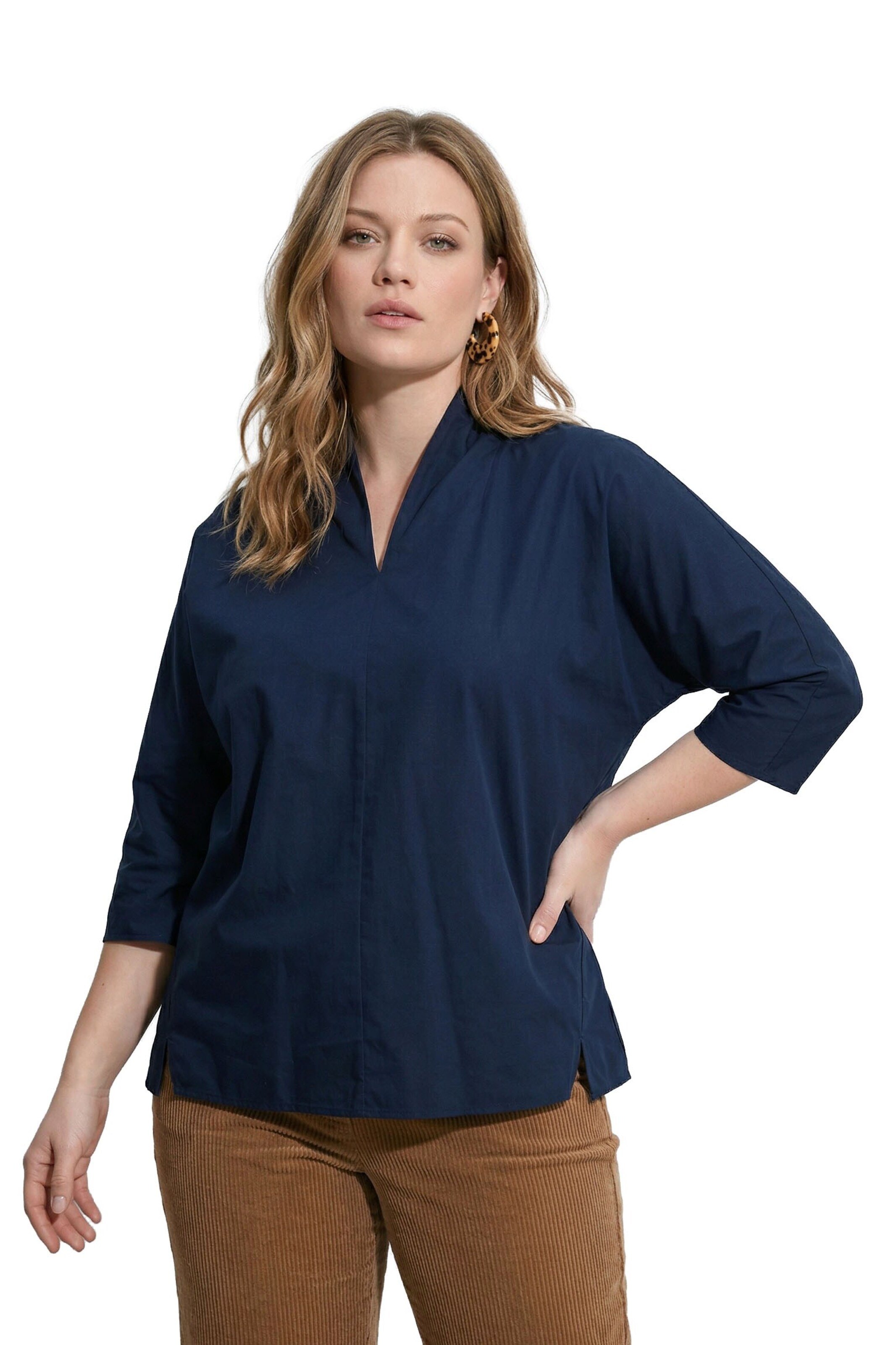Ulla Popken Blouse in Blauw: voorkant