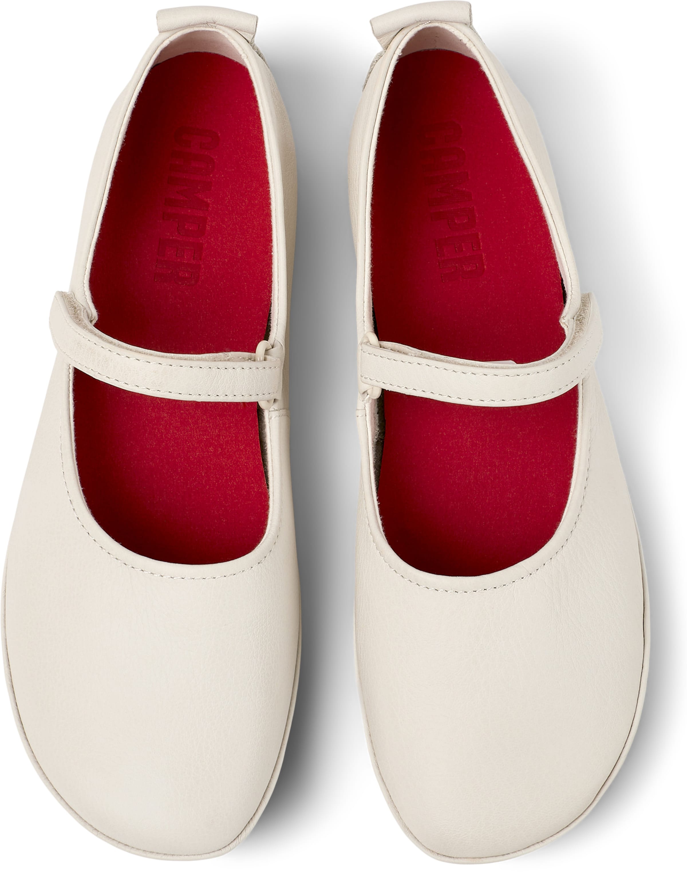 CAMPER - Bailarinas con hebilla 'Right Nina' en blanco