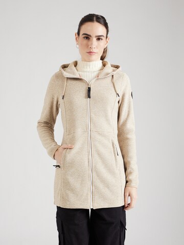 ICEPEAK Gebreid sportvest 'ALZEY' in Beige: voorkant