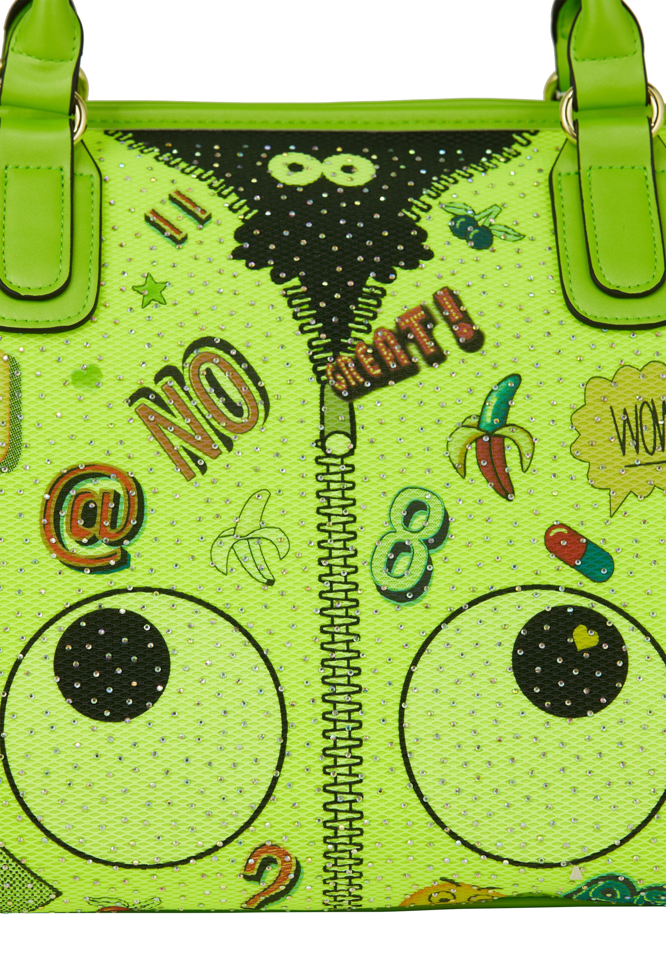 MYMO "Чанта тип ""Shopper""" 'Pop Eyetheme' в зелено