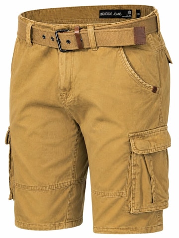 INDICODE Regular Cargo Pants in Yellow: front