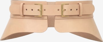 Haute Cuir Belt 'Crescent Peplum Belt' in Beige: front