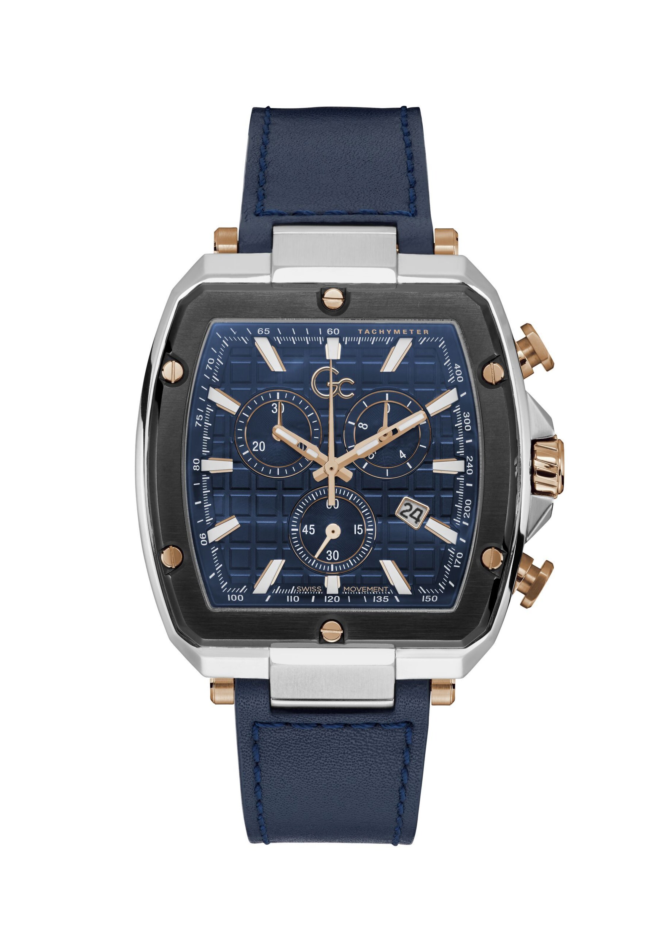 Gc Uhr 'Spirit Tonneau' in Blau: Vorderseite