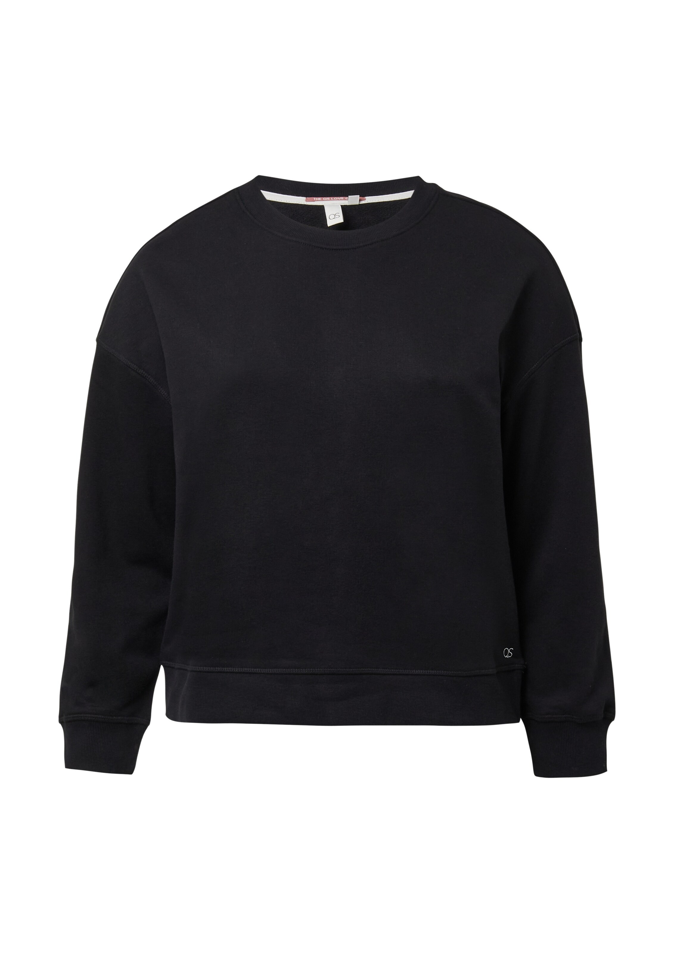 QS Sweatshirt in Zwart: voorkant