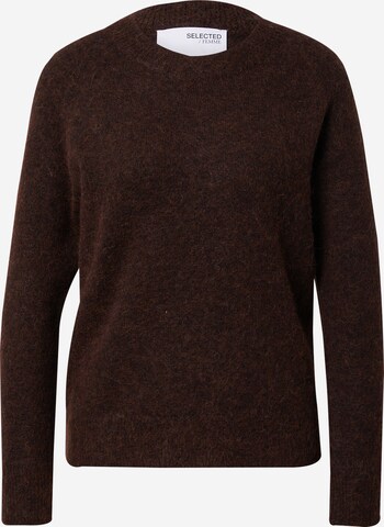 Pull-over 'Lulu' SELECTED FEMME en marron : devant