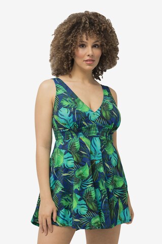 Ulla Popken Swimsuit Dress in Green: front