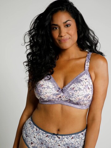 Ulla Popken T-shirt Bra in Purple: front