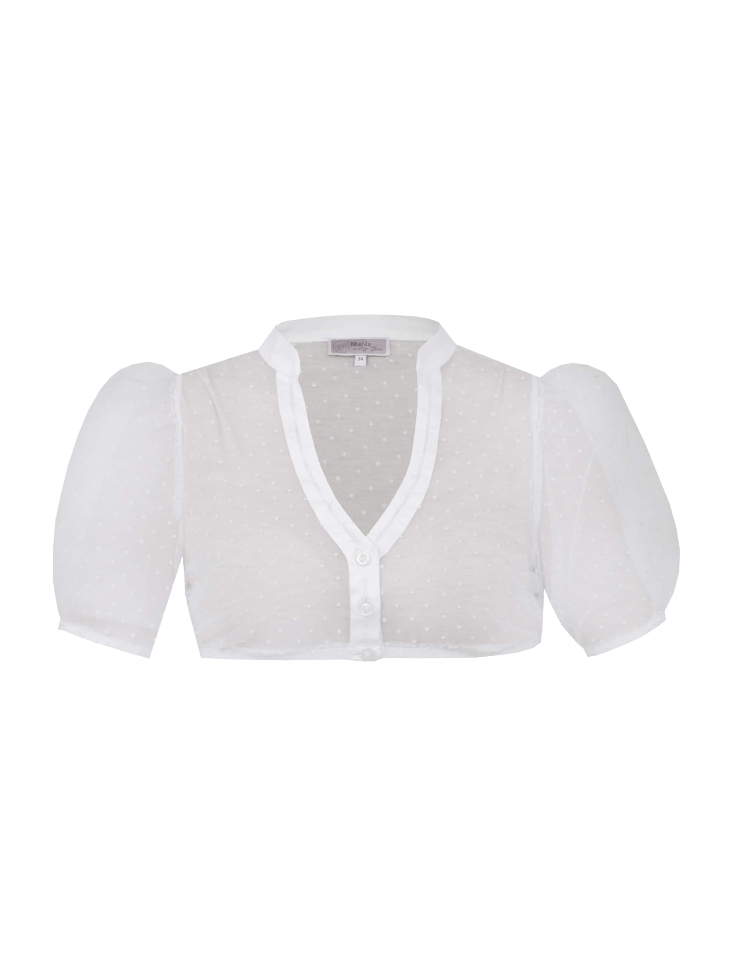 Bluză tradițională (Oktoberfest) 'Zeitlarn' de la MARJO pe alb: față