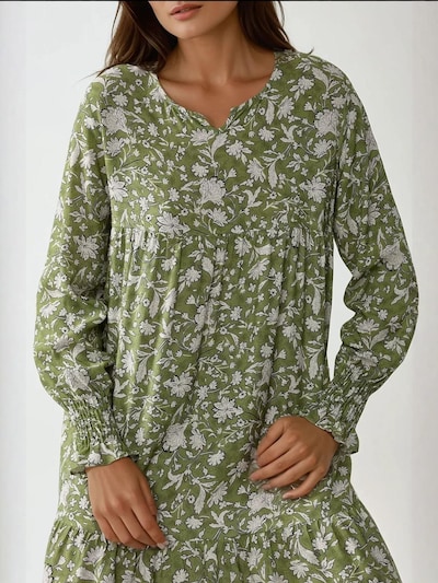 Hiccup Jurk in de kleur Blauw / Olijfgroen / Zwart / Wit, Productweergave