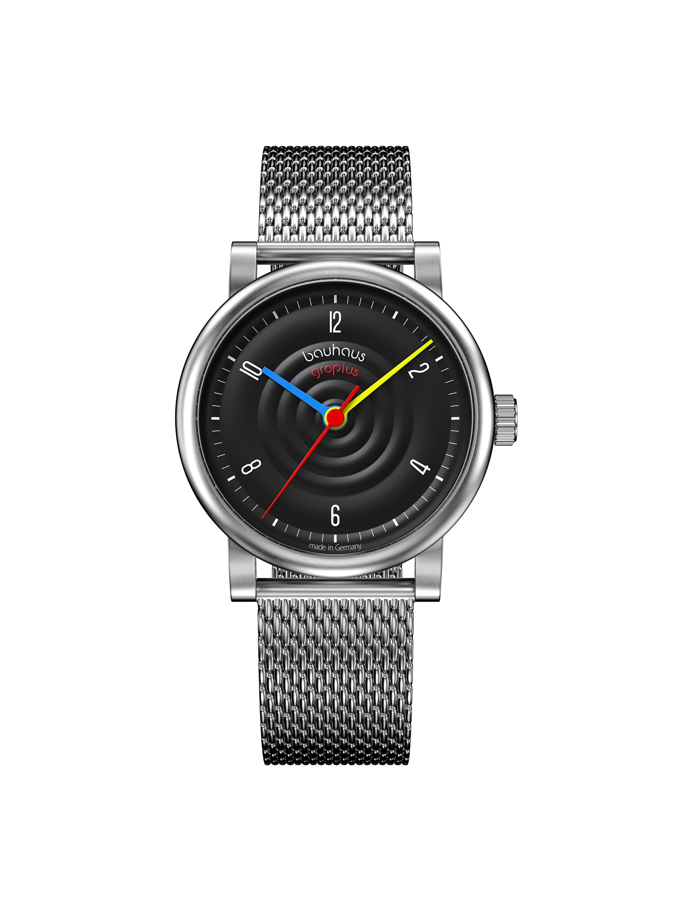 WALTER GROPIUS Analog Watch 'SOUND OF BAUHAUS AUTOMATIK' in Silver: front