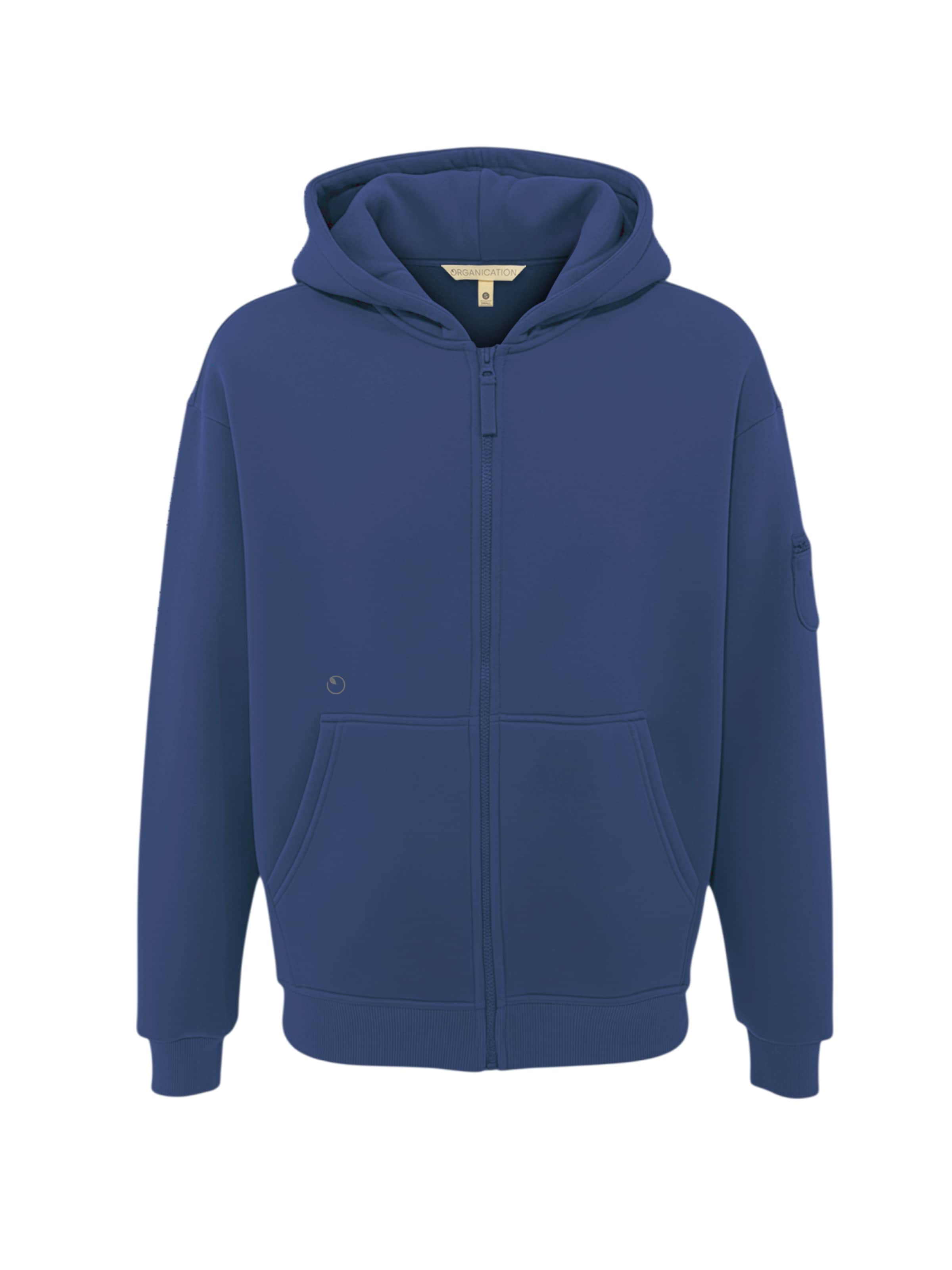 Organication Sweatjacke in Blau: Vorderseite