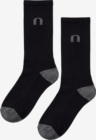 normani Athletic Socks '4 Paar Sportsocken / Tennissocken Motiv Früchte Fruits Sommer' in Black: front