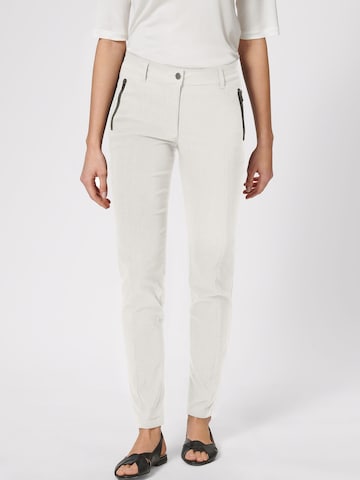 Skinny Pantalon MADELEINE en blanc : devant