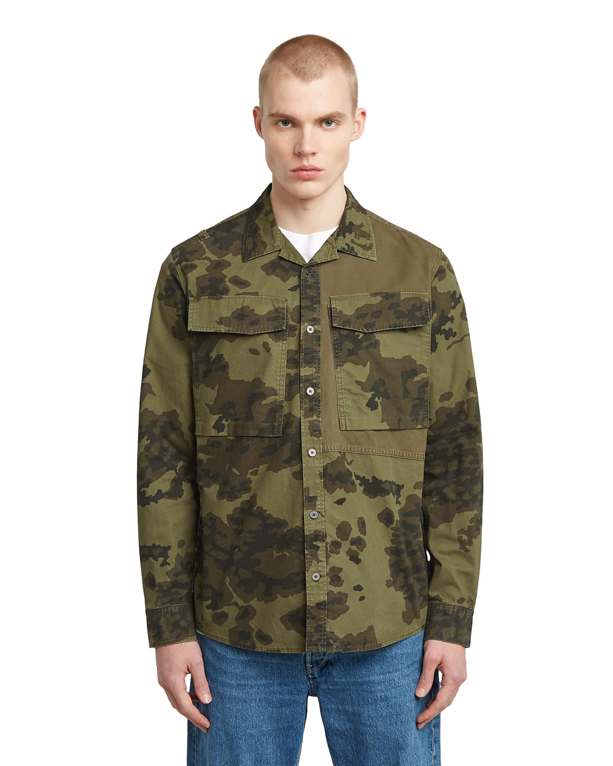 G-STAR Comfort fit Button Up Shirt in Green: front