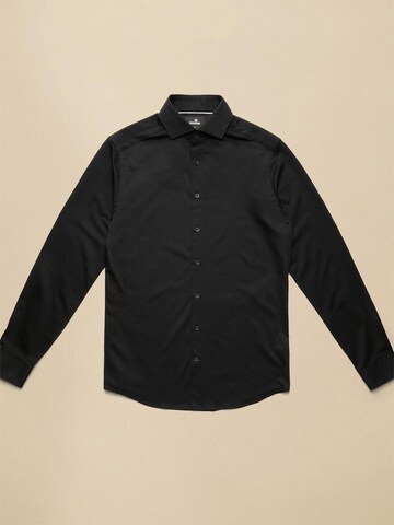 Regular fit Camicia 'Elevated Knit shirt in Oxford jersey' di VANGUARD in nero: frontale