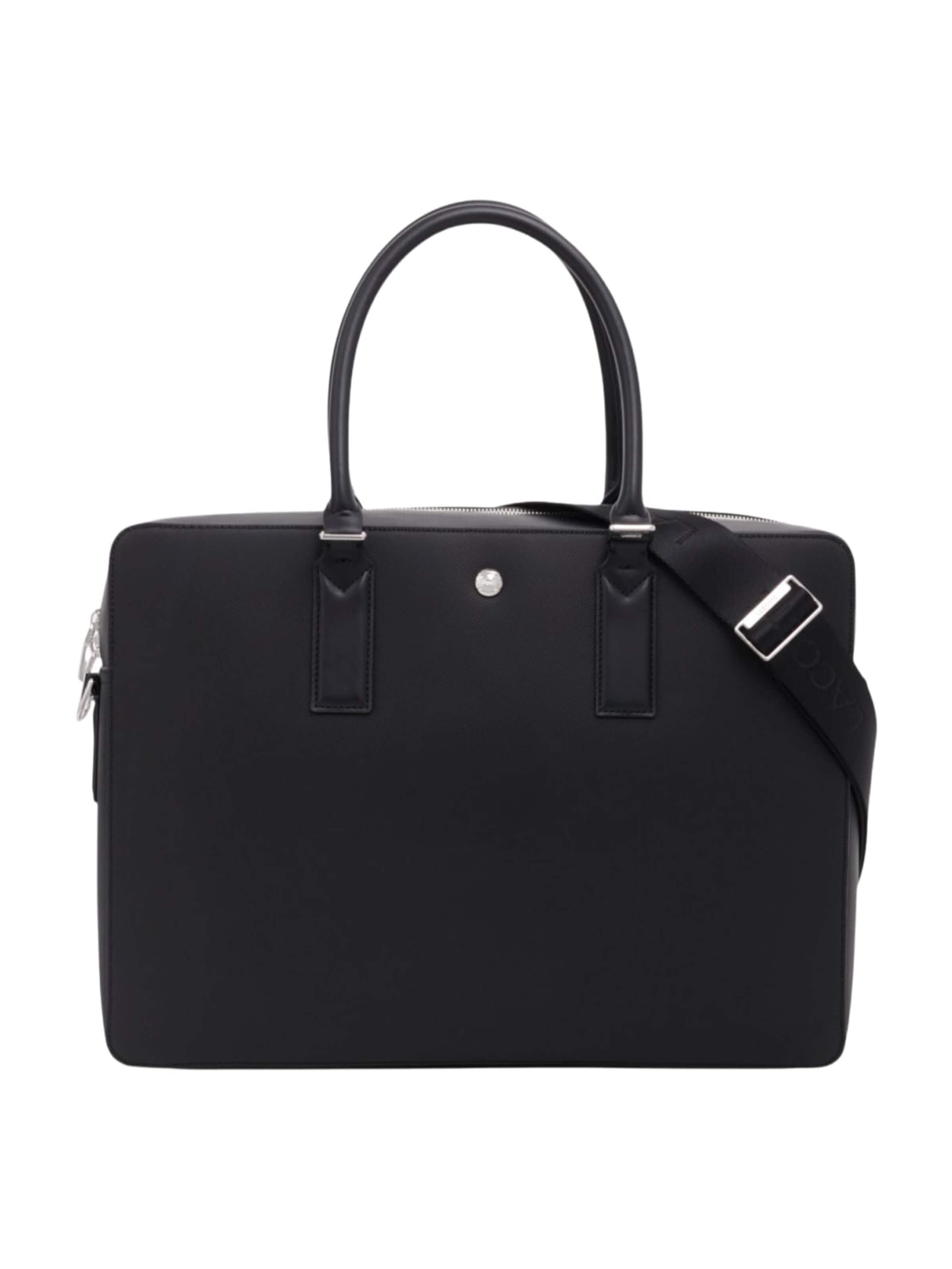 LACOSTE Torebka 'Lacoste Sac ordinateur Langon Noir' w kolorze czarny: przód