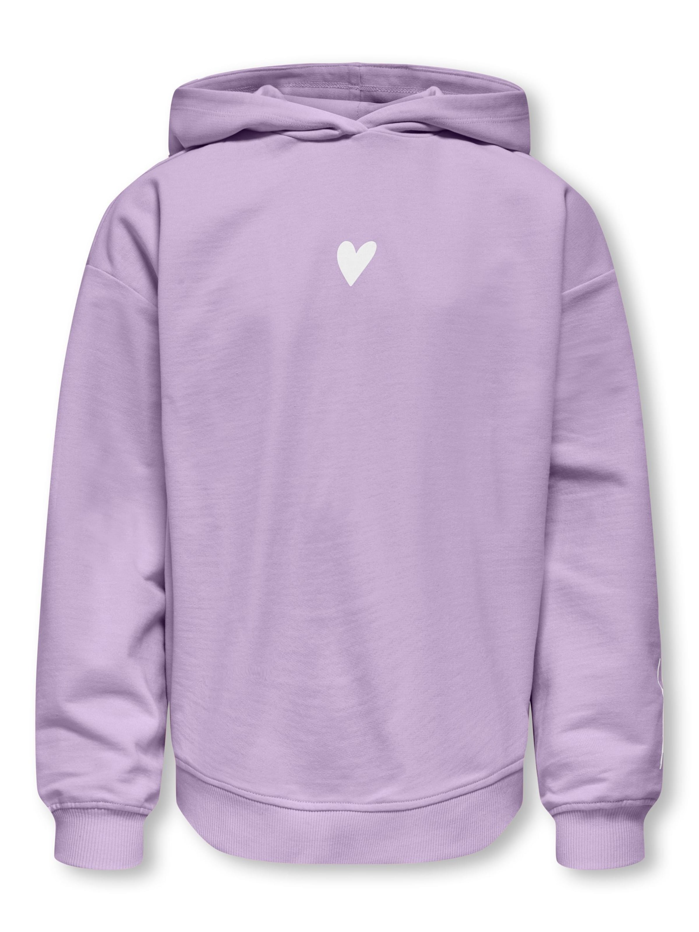 ONLY GIRLS Sweatshirt 'KOGHeart' i lilla: forside