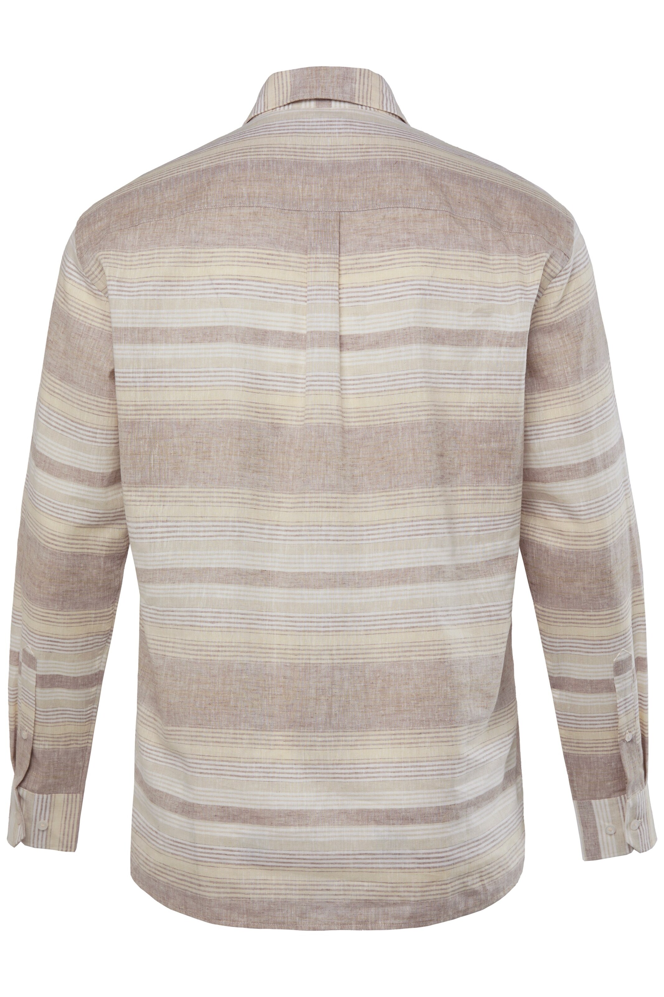 Men Plus Comfort fit Button Up Shirt in Beige