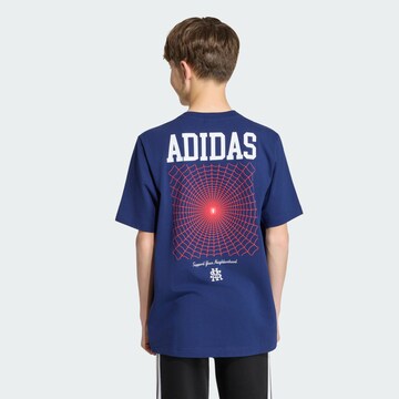 ADIDAS SPORTSWEAR - Camisa funcionais 'Marvel Spider-Man' em azul: frente
