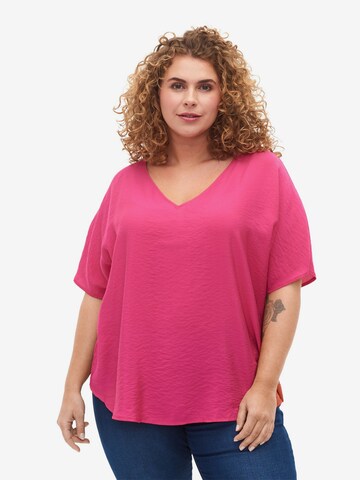 Zizzi Bluse 'KAM' in Pink: predná strana