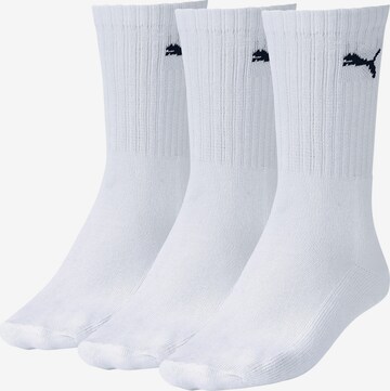 PUMA Athletic Socks in White: front