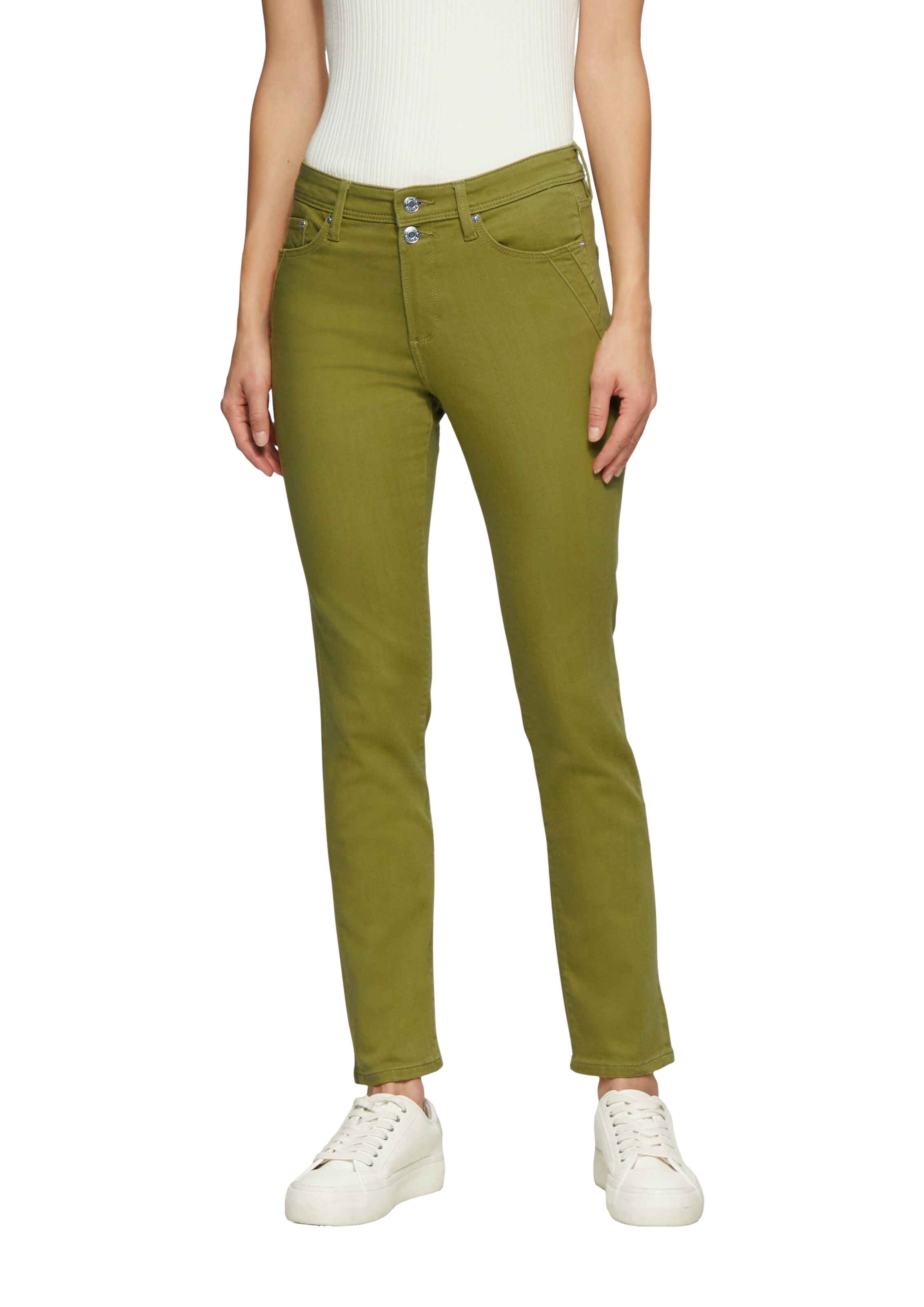 s.Oliver Slimfit Jeans 'Betsy' in Groen: voorkant