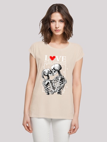 T-shirt 'Love is all you need' F4NT4STIC en beige : devant