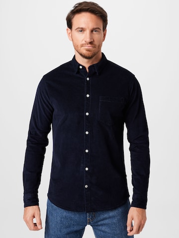 Kronstadt جينز مضبوط قميص 'Johan' بلون أزرق: الأمام
