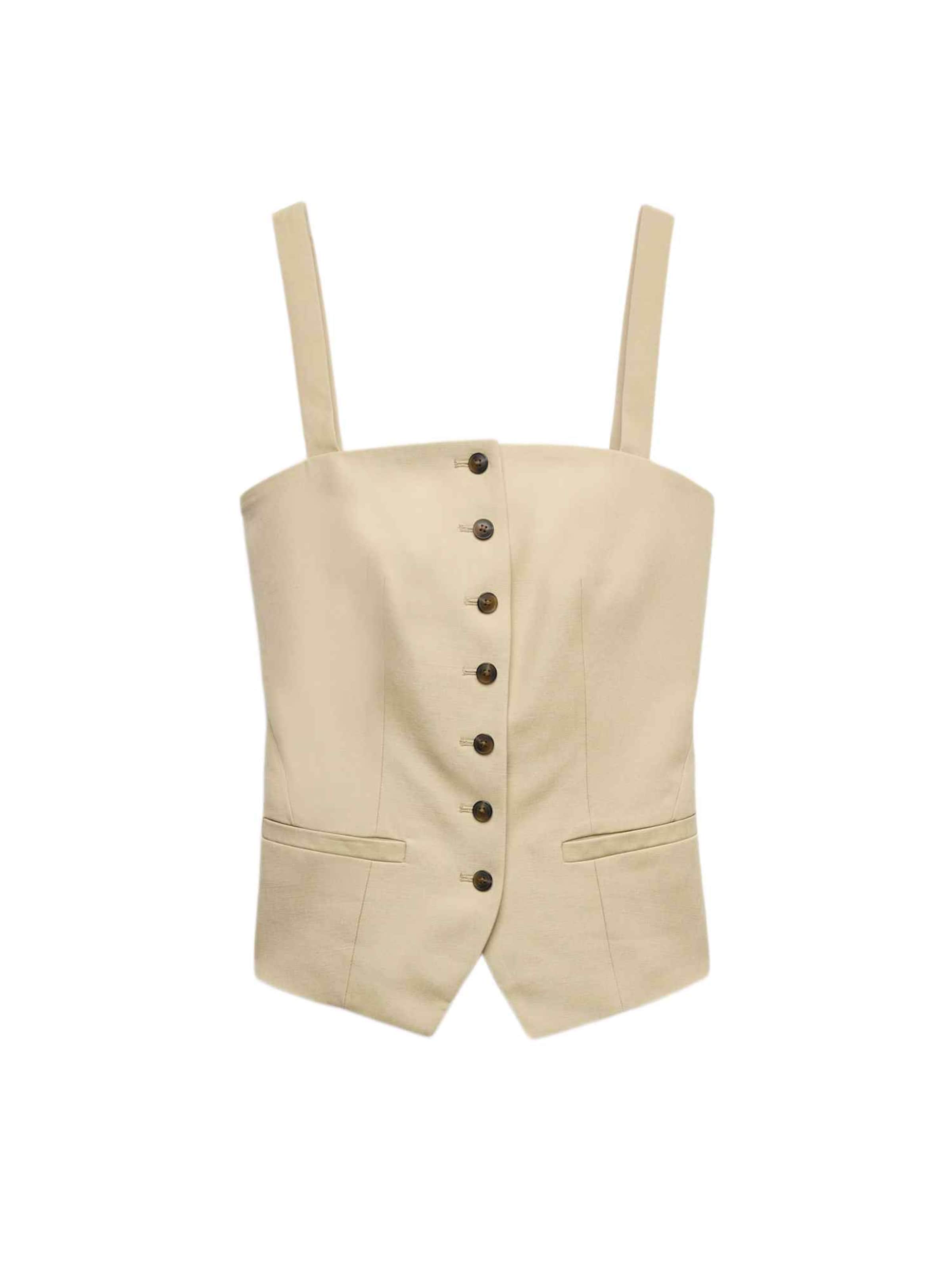 Gilet da completo di Marks & Spencer in beige: frontale