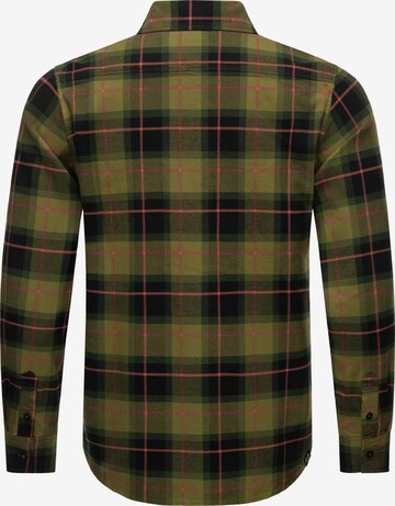 Ragwear Regular fit Button Up Shirt 'Checki' in Green