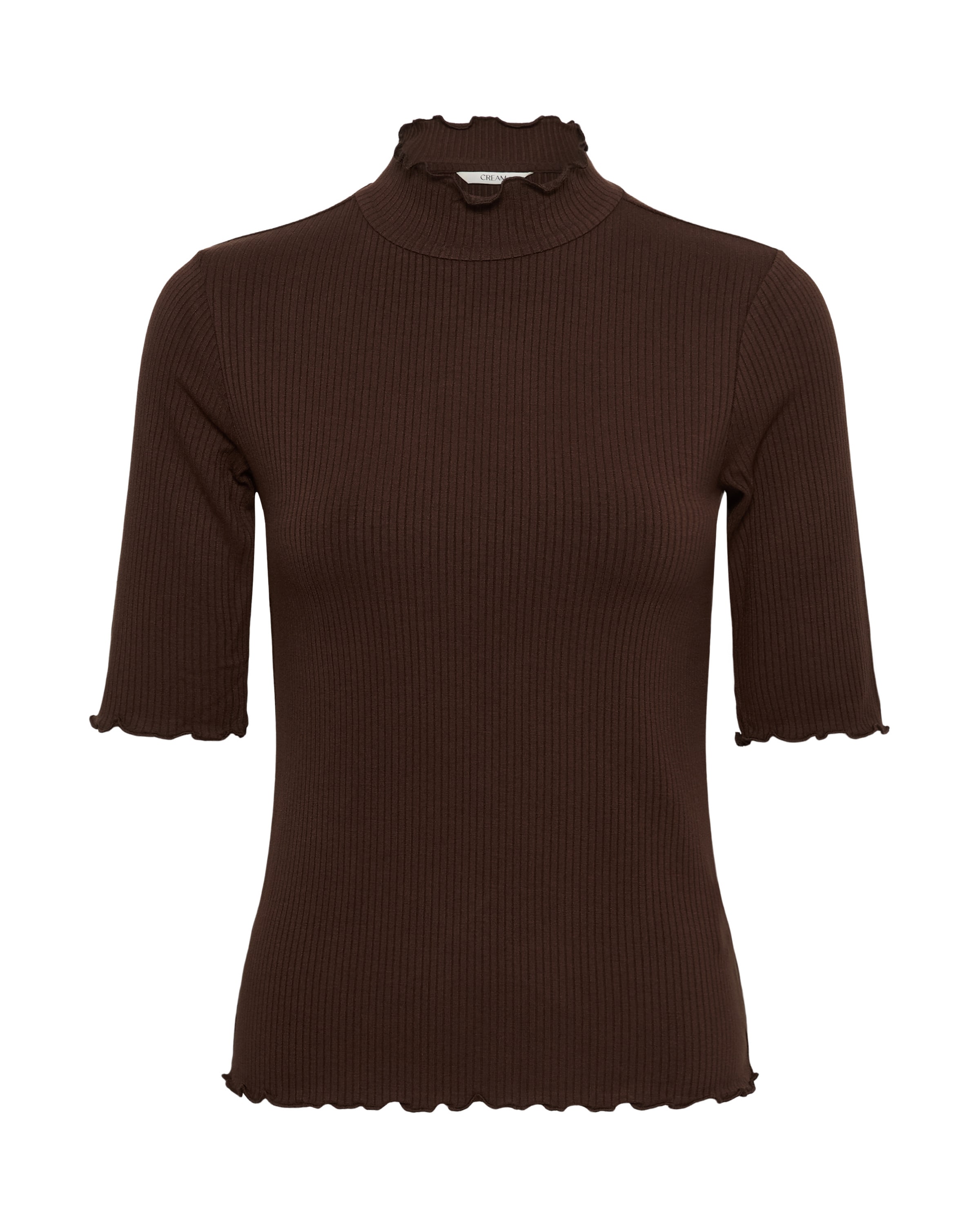 Cream Shirt in Bruin: voorkant