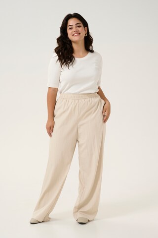 KAFFE CURVE Loose fit Trousers in Beige